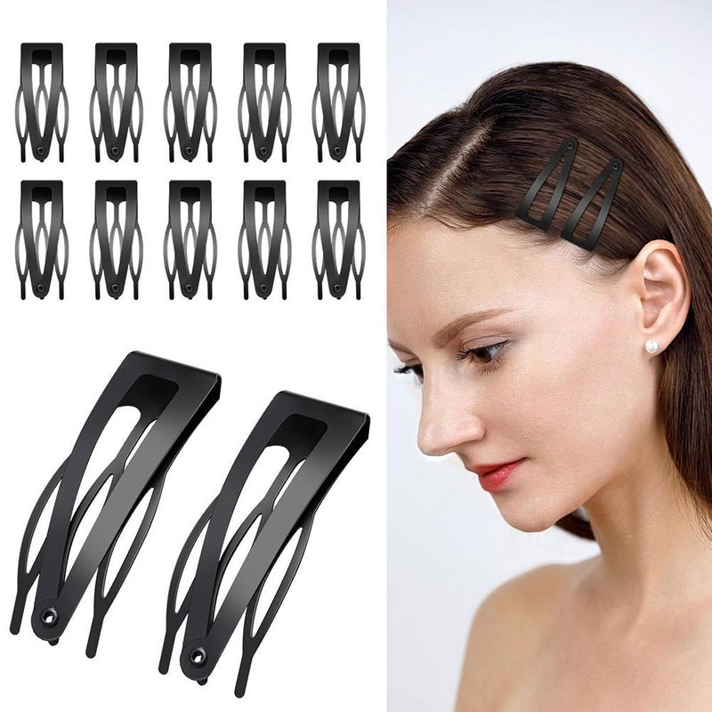 Double Grip Hair Clips - Snap Hair Clips for Women, Metal Snap Clips Women Barrettes for Hair Making, Salon Supplies Hair Accessories (Black) - Image 5